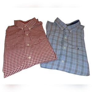IZOD Men's Checkered Shirt Set - Red and Blue, Size XL